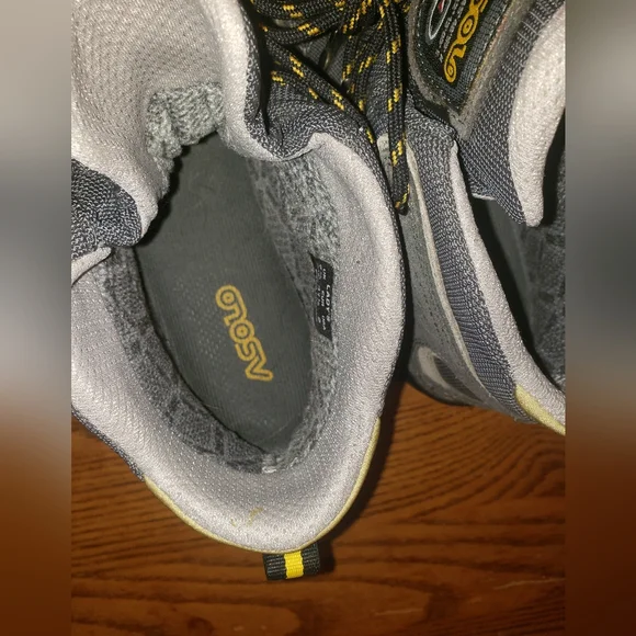 Asolo Black and Gray Outdoor Boots with Yellow Highlights - Picture 6 of 9